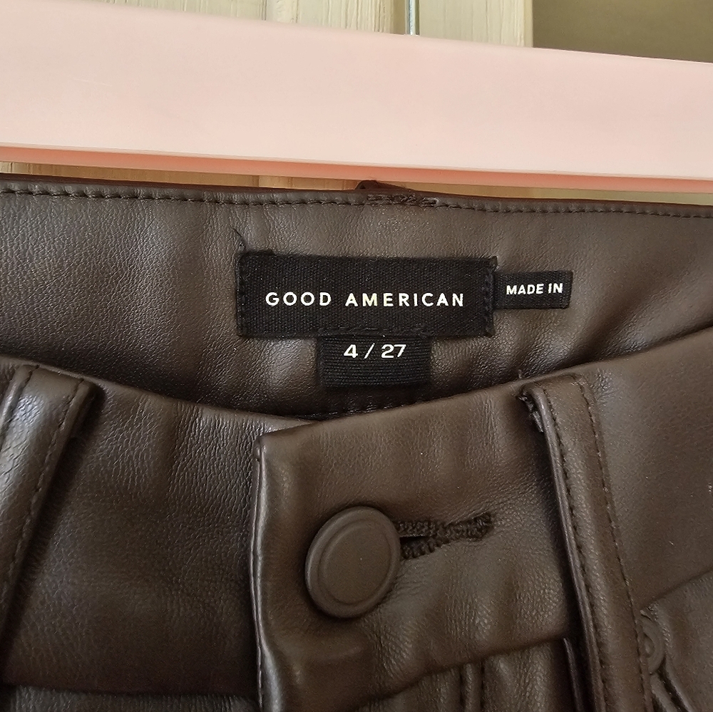 $198 Good American Good Icon Better Than Leather Pants - Picture 12 of 16